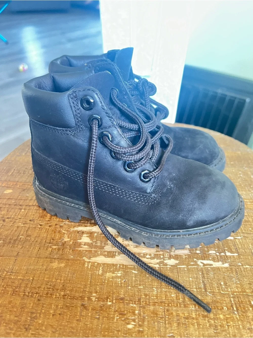 Timberland Kids Black Lace-Up Nubuck Boots